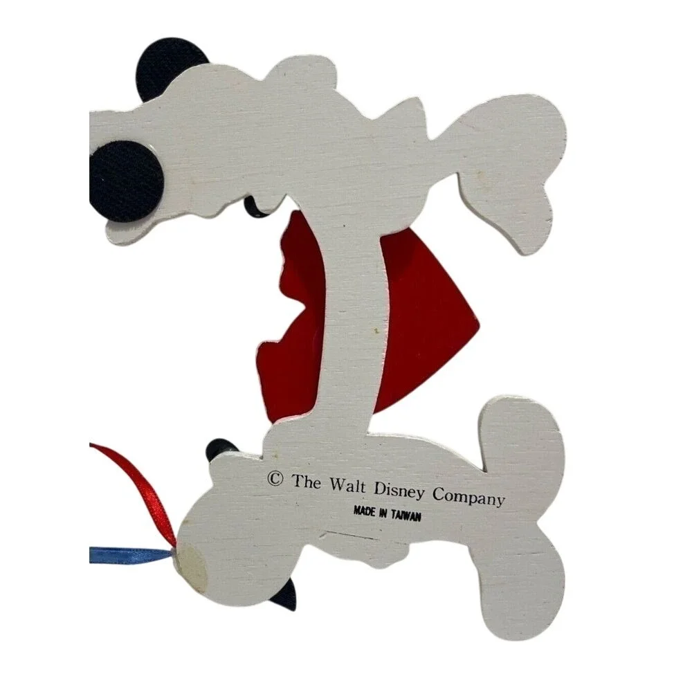 Disney Minnie & Mickey Mouse Wooden Love Heart Silk Ribbon Christmas Ornament 5